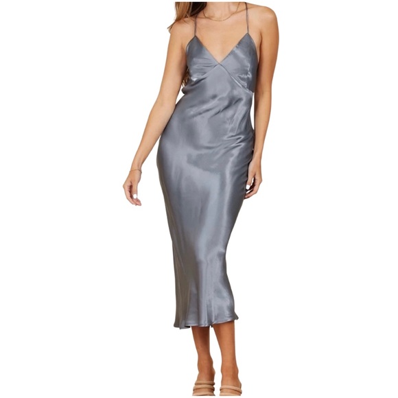 Park & Fifth Slate Satin Davenport Dress - Picture 2 of 9